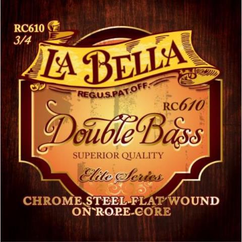 La Bella-ウッドベース弦RC610 3/4 Elite Chrome Rope Core Double Bass Set