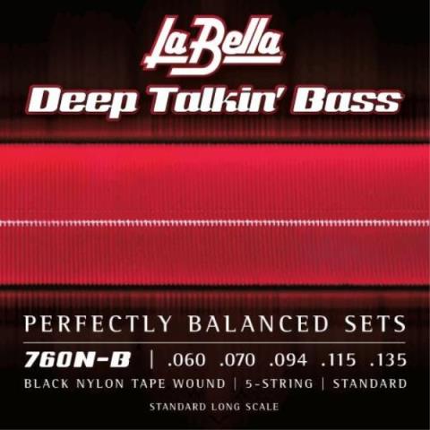 La Bella-5弦エレキベース弦760N-B 5弦 Black Nylon Tape Wound 60-135