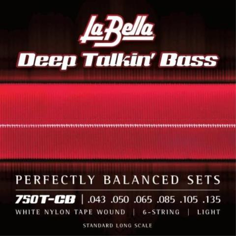 La Bella-6弦エレキベース弦750T-CB 6弦 White Nylon Tape Wound 43-135