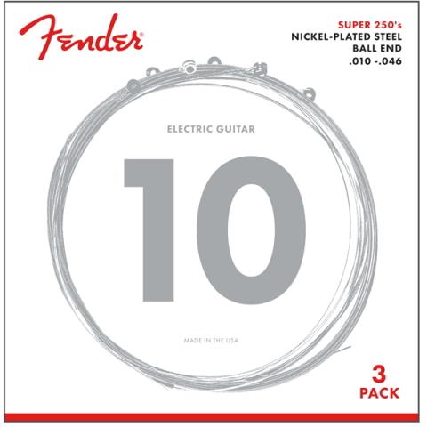 Fender-エレキギター弦3パックセットSuper 250R NPS Ball End Strings (.010-.046 Gauges) 3-Pack