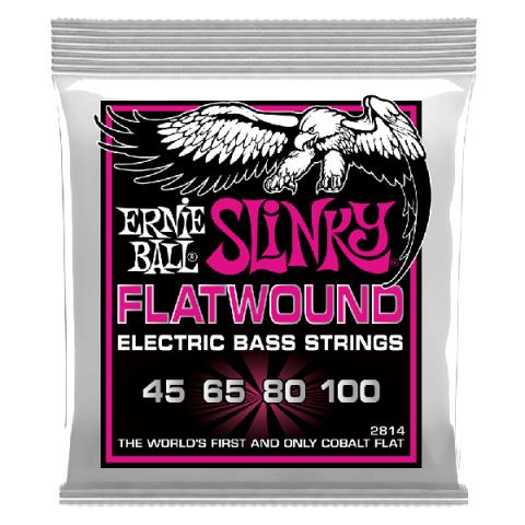 ERNIE BALL-フラットワウンドベース弦2814 Super Slinky Flatwound 45-100
