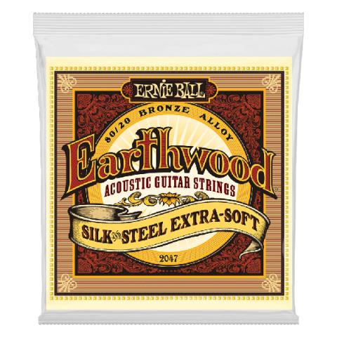 ERNIE BALL-アコギ弦2047 Earthwood Silk & Steel Extra Soft 80/20 10-50
