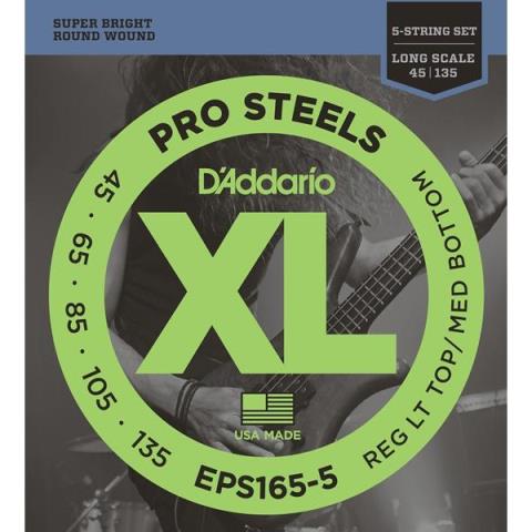 D'Addario-5弦エレキベース弦EPS165-5 5弦 Regular Light Top/Medium Bottom 45-135