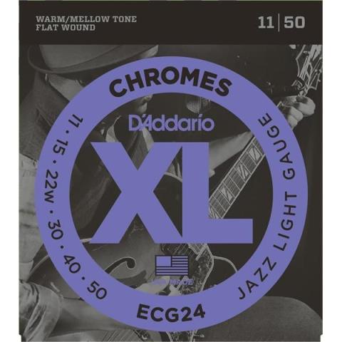 D'Addario-エレキギターフラットワウンド弦ECG24 Jazz Light 11-50