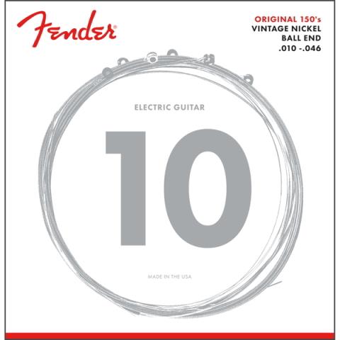 Fender-エレキギター弦Original 150 Guitar Strings, Pure Nickel Wound, Ball End, 150R .010-.046 Gauges, (6)