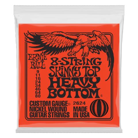 ERNIE BALL-エレキギター弦2624 Skinny Top Heavy Bottom Slinky 8-String 09-80