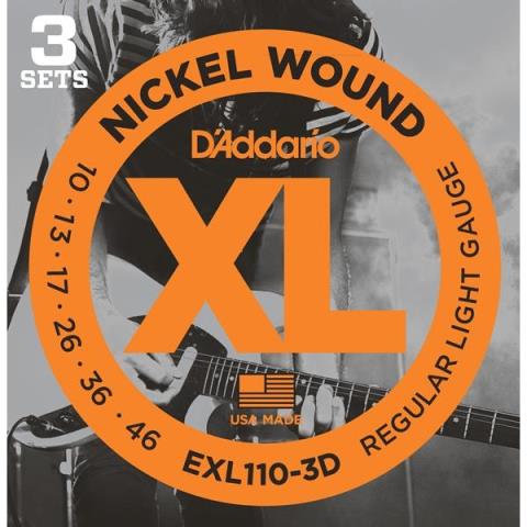 D'Addario-エレキギター弦3パックセットEXL110-3D Regular Light 10-46