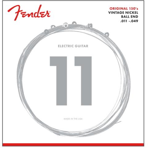 Fender-エレキギター弦Original 150 Guitar Strings, Pure Nickel Wound, Ball End, 150M .011-.049 Gauges, (6)