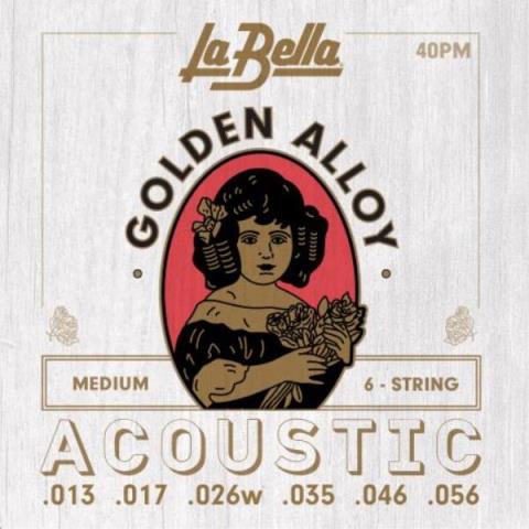 La Bella-アコースティックギター弦40PM Medium 15-56