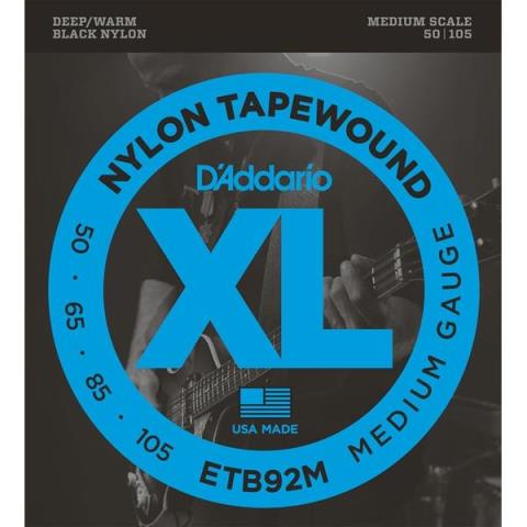 D'Addario-エレキベース弦ETB92M Black Nylon Medium Scale, Medium 50-105