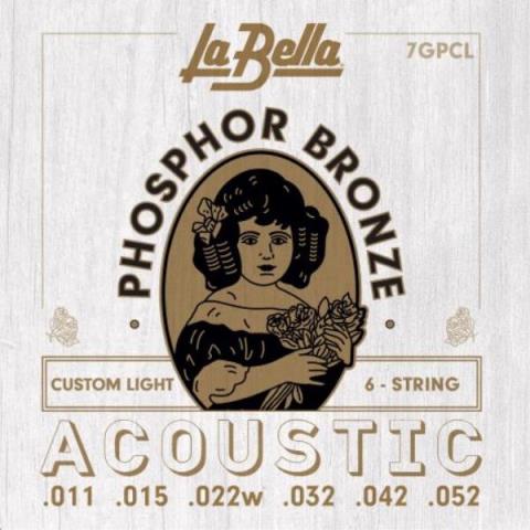 La Bella-アコースティックギターフォスファー弦7GPCL Custom Light 11-52