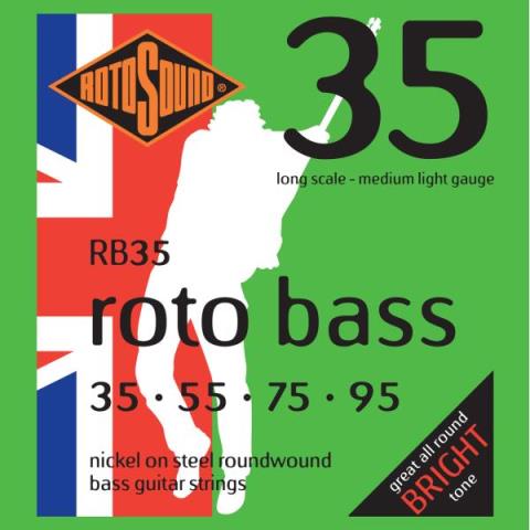 ROTOSOUND-エレキベース弦RB35 Nickel Medium Light 35-95