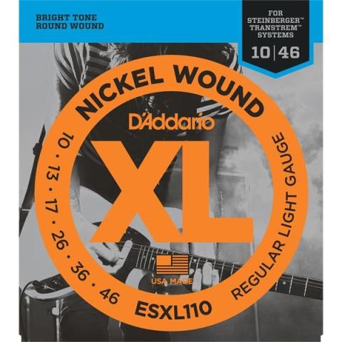 D'Addario-スタインバーガー用エレキギター弦ESXL110 Regular Light, Double Ball End 10-46