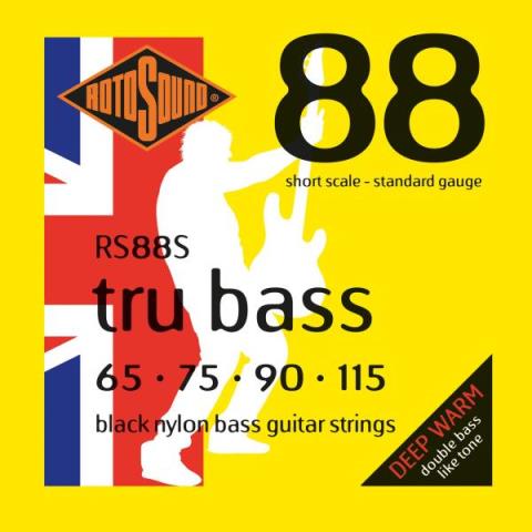 ROTOSOUND-フラットワウンドベース弦RS88S Black Nylon Flatwound Short Scale Standard 65-115