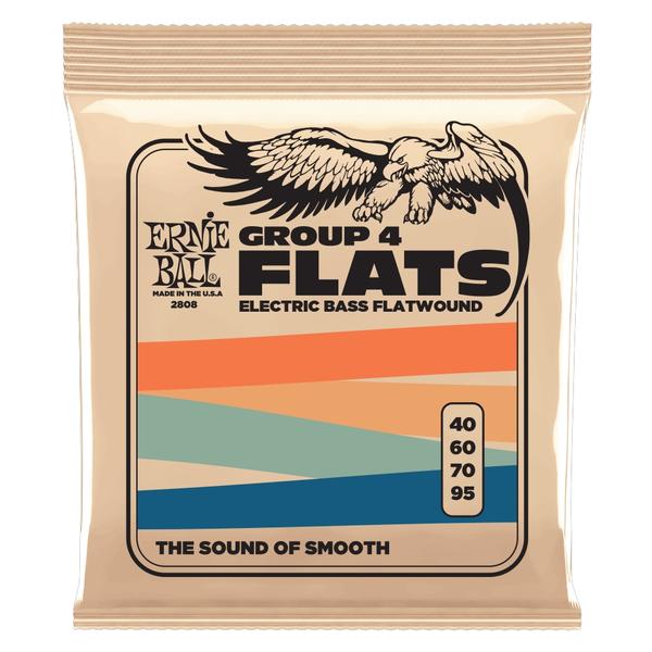 ERNIE BALL-フラットワウンドエレキベース弦2808 Flatwound Group IV 40-95