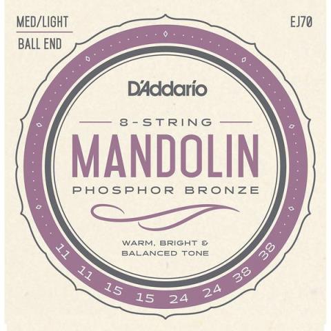 D'Addario-マンドリン弦EJ70 Ball End, Medium/Light 11-38