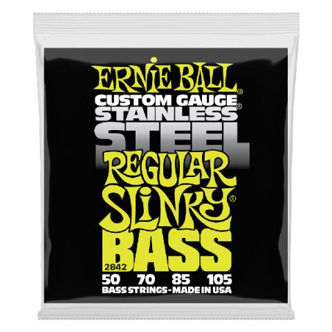 ERNIE BALL-エレキベース弦2842 Regular Slinky Stainless Steel 50-105