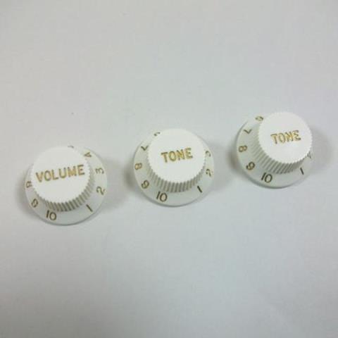 Montreux-コントロールノブセット8571 Strat 1V2T knob set Aged White