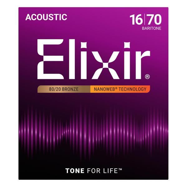 Elixir-アコースティックバリトンギター弦11306 Baritone 16-70