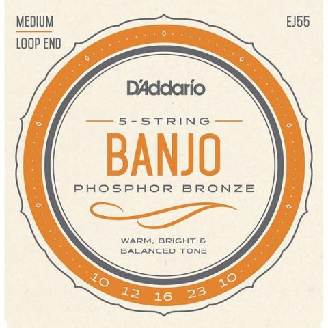 D'Addario-5弦バンジョー弦EJ55 5-String Banjo Medium 10-23