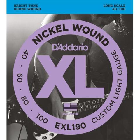 D'Addario-エレキベース弦EXL190 Custom Light 40-100