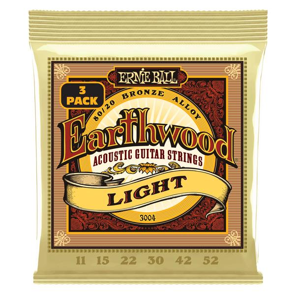 ERNIE BALL-アコギ弦3パックセット3004 Earthwood Light 80/20 3P 11-52