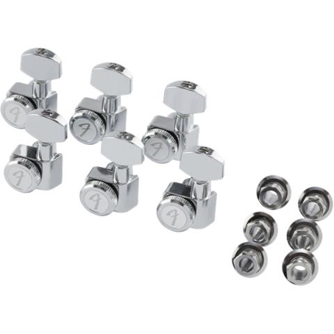 Fender-ペグLocking Strat/Tele Tuning Machines, Left-Handed Polished Chrome (6)