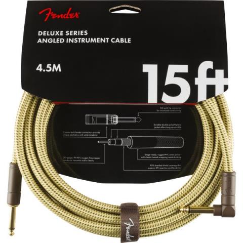 Fender-楽器用ケーブル
Deluxe Series Instrument Cable, Straight/Angle, 15', Tweed