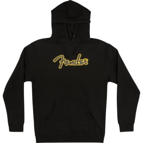 Fender Yellow Stitch Logo Hoodie, Black, Sサムネイル