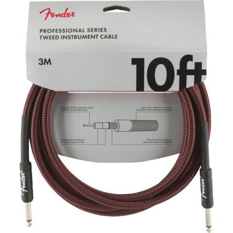 Fender-Professional Series Instrument Cables, 10', Red Tweed