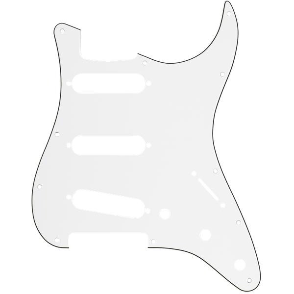 FenderPickguard, Stratocaster S/S/S, 11-Hole Mount, Parchment P/B/P, 3-Ply