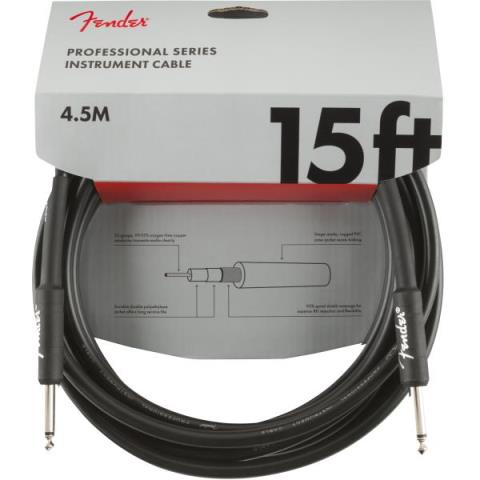 Fender-楽器用ケーブルProfessional Series Instrument Cable, Straight/Straight, 15', Black