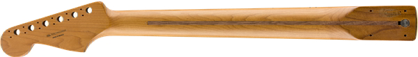 Roasted Maple Stratocaster Neck, 22 Jumbo Frets, 12", Maple, Flat Oval Shape背面画像