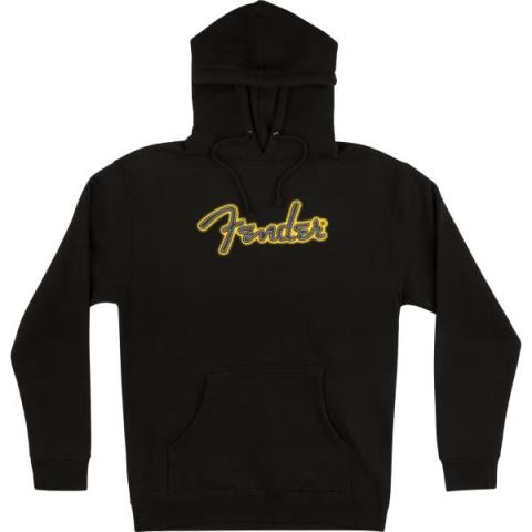 Fender Yellow Stitch Logo Hoodie, Black, XLサムネイル