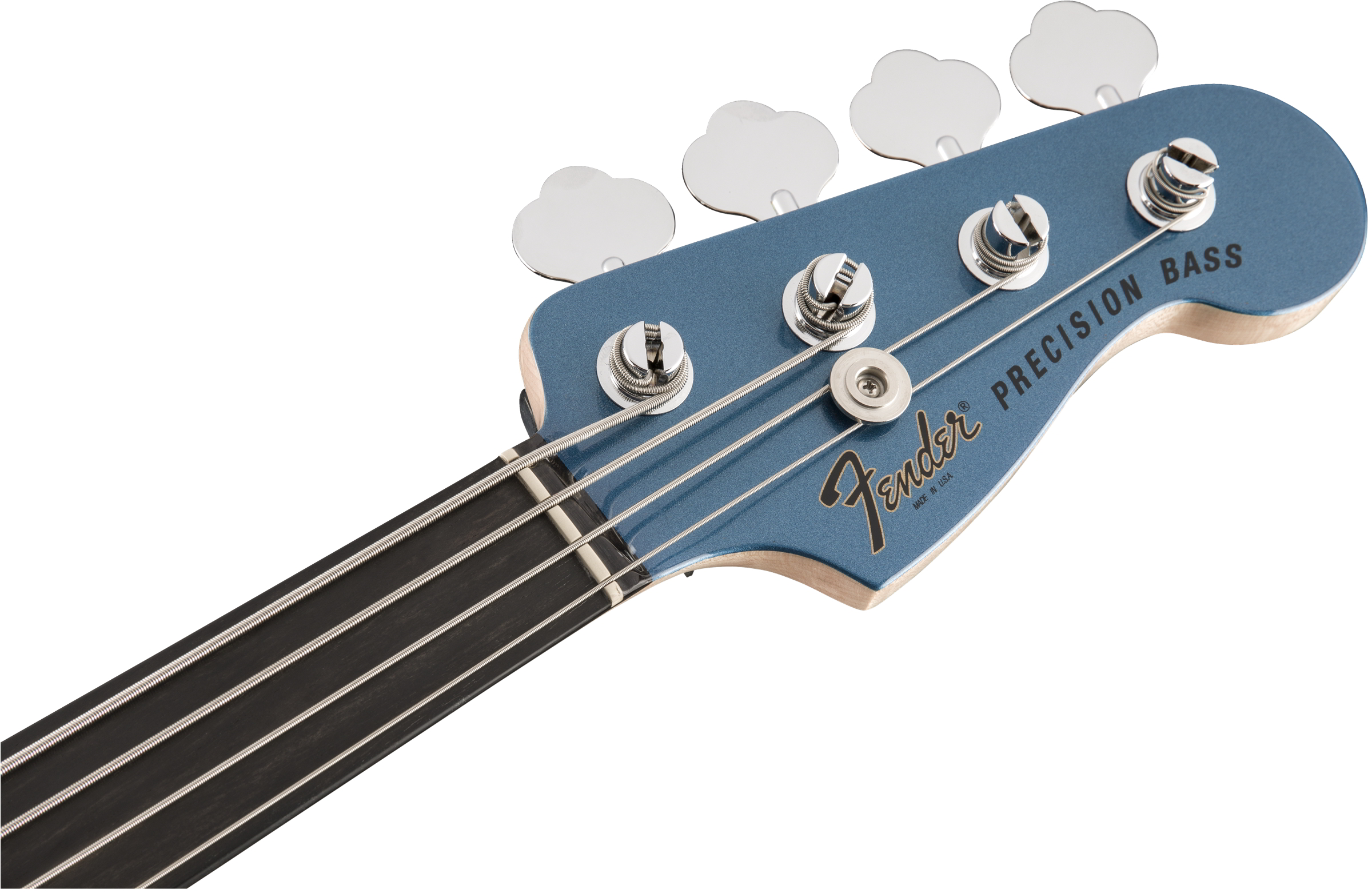 Tony Franklin Fretless Precision Bass, Ebony Fingerboard, Lake Placid Blueヘッド画像