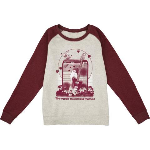 Fender Women's Love Sweatshirt, Oatmeal and Maroon, XLサムネイル