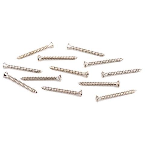 Fender-Neck Plate Mounting Screws - American Standard/Deluxe Guitars, Sheet Metal (8 X 1-3/4"), Chrome (12)