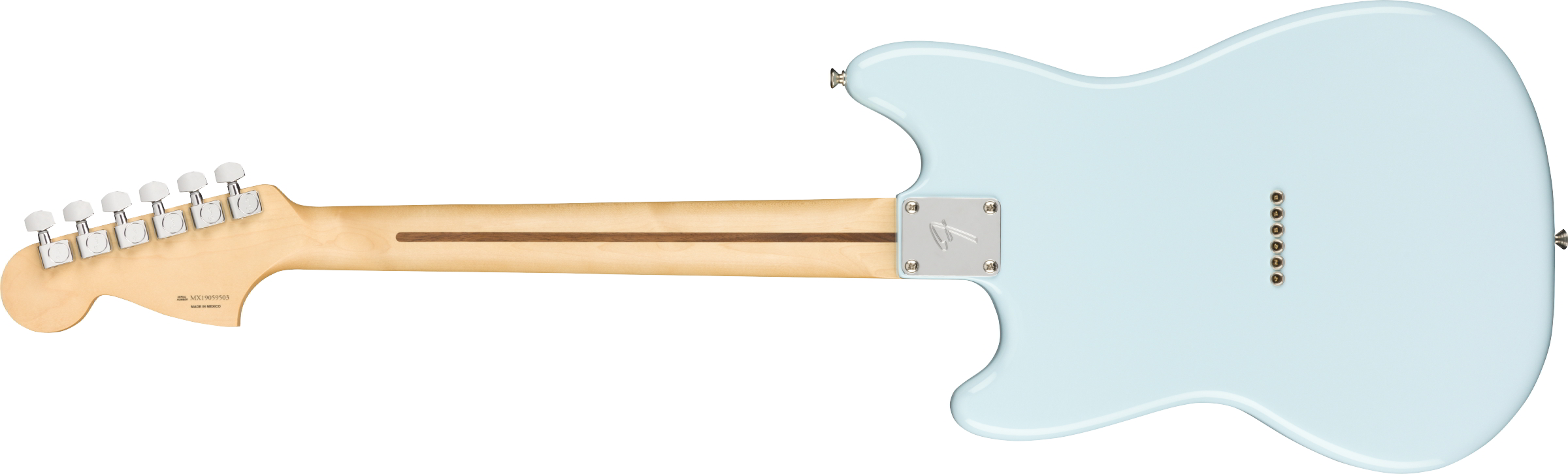 Player Mustang Maple Fingerboard Sonic Blue背面画像