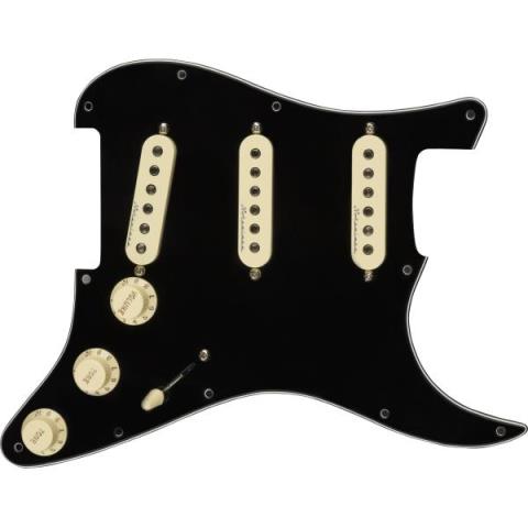 Pre-Wired Strat Pickguard, Hot Noiseless SSS, Black 11 Hole PGサムネイル