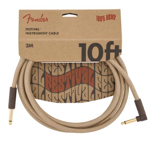 10' Angled Festival Instrument Cable, Pure Hemp, Naturalサムネイル