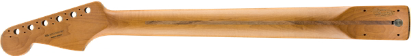 Roasted Maple Stratocaster Neck, 22 Jumbo Frets, 12", Pau Ferro, Flat Oval Shape背面画像