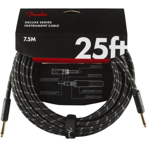 Fender-楽器用ケーブル
Deluxe Series Instrument Cable, Straight/Straight, 25', Black Tweed