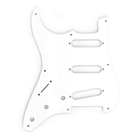 Fender-ピックガードPickguard, Stratocaster S/S/S (Left-Hand), 8-Hole Mount, White, 1-Ply