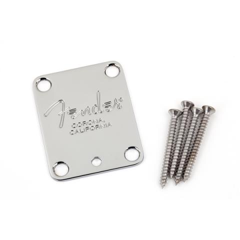 Fender-ジョイントプレート4-Bolt American Series Guitar Neck Plate with "Fender Corona" Stamp (Chrome)