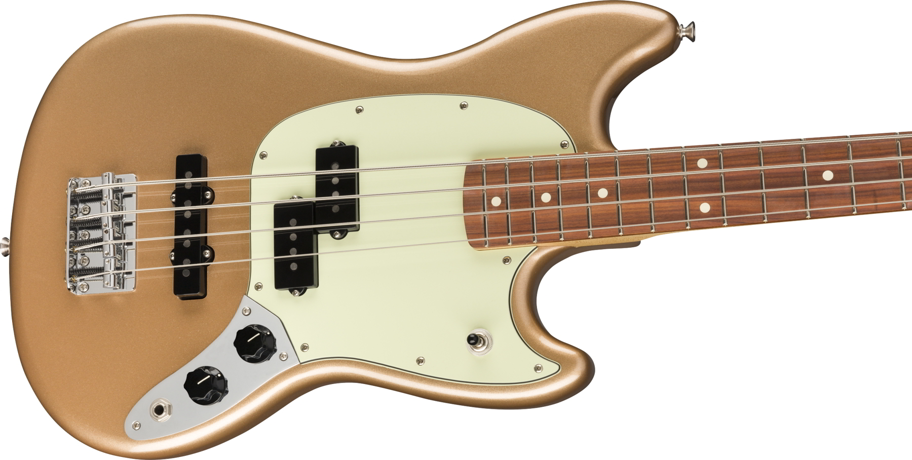 Player Mustang Bass PJ Pau Ferro Fingerboard Firemist Gold追加画像