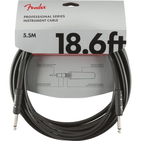 Fender-楽器用ケーブルProfessional Series Instrument Cable, Straight/Straight, 18.6', Black