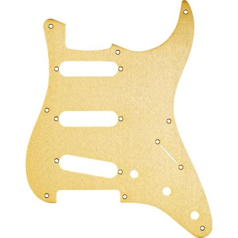 Fender-ピックガードPickguard, Stratocaster S/S/S, 8-Hole Mount, Gold Anodized Aluminum, 1-Ply