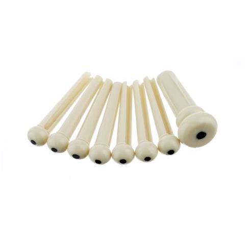 FenderBridge Pin Set, Ivory with Black Dot (7)