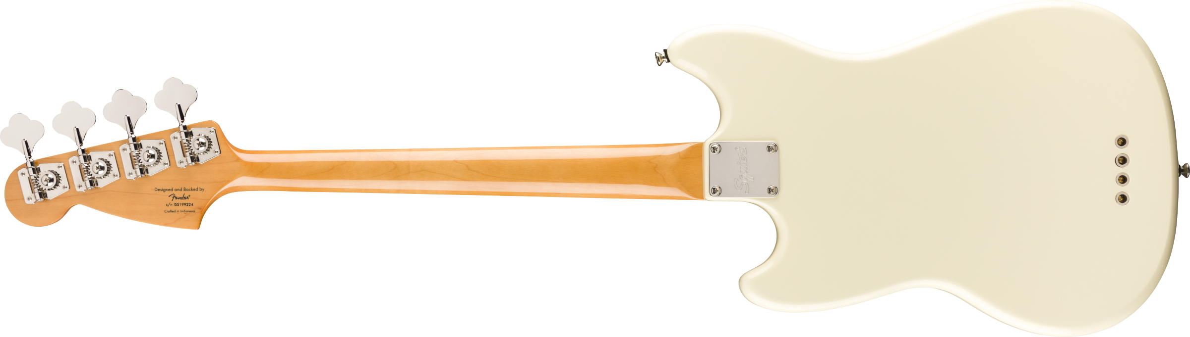 Classic Vibe '60s Mustang Bass, Laurel Fingerboard, Olympic White背面画像 Classic Vibe '60s Mustang Bass, Laurel Fingerboard, Olympic White背面画像