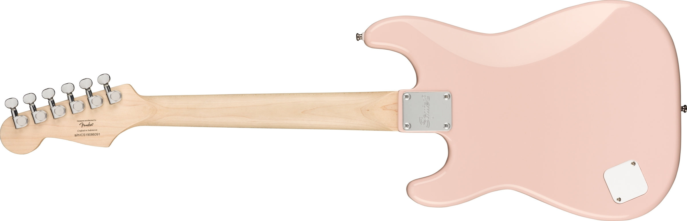 Mini Stratocaster Laurel Fingerboard Shell Pink背面画像 Mini Stratocaster Laurel Fingerboard Shell Pink背面画像